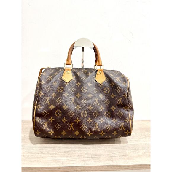 Louis Vuitton 1990 Speedy 30 Monogram Canvas Boston Handbag Brown - Picture 6 of 14